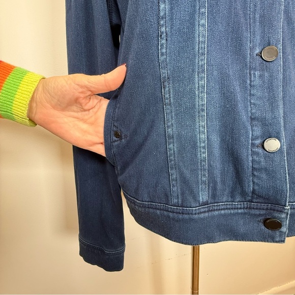 Liverpool Los Angeles Dark Americana Denim Jean Jacket Women’s Size Medium - Picture 7 of 12